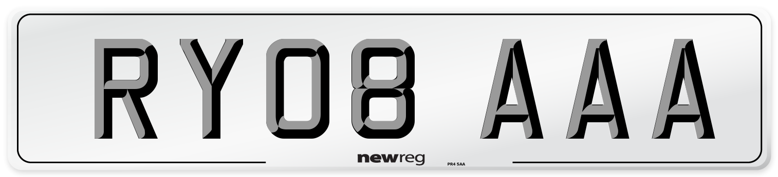 RY08 AAA Number Plate from New Reg